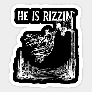 He is Rizzin Funny Easter Jesus Sticker